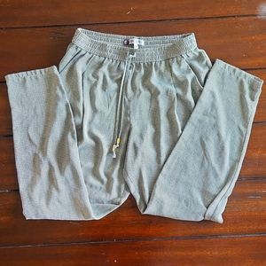 Jennifer Lopez black, gray, white stripe jogger pants with pockets, size medium